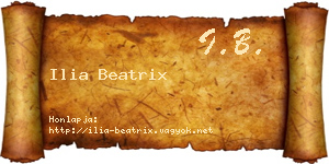 Ilia Beatrix névjegykártya